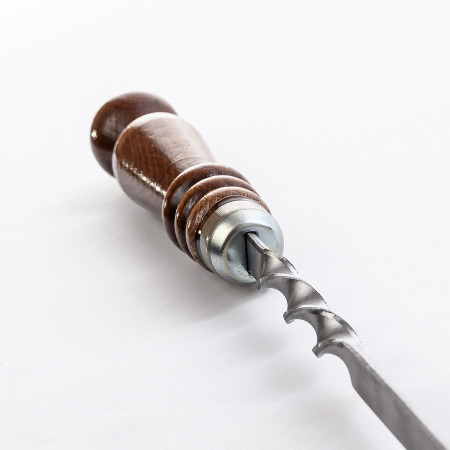 Шампур нержавеющий 620*12*3 мм с деревянной ручкой в Магадане