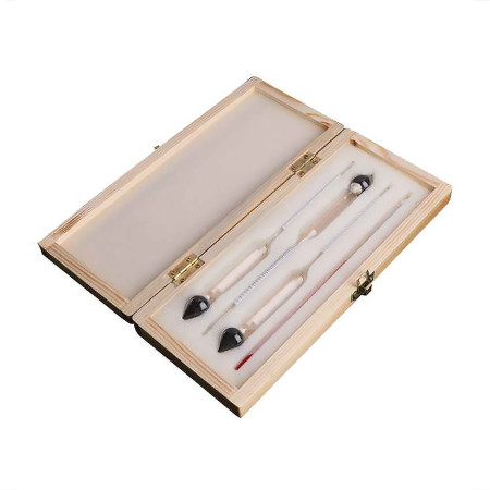 Set of alcohol meters in a wooden box в Магадане