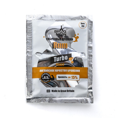 Turbo yeast alcohol BragMan "RUM TURBO" (72 gr) в Магадане